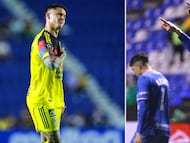 Brian Rodríguez (izq) y José Paradela (der) festejan goles con sus equipos.