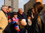 Laporta durante el partido de ayer ante el Villarreal.