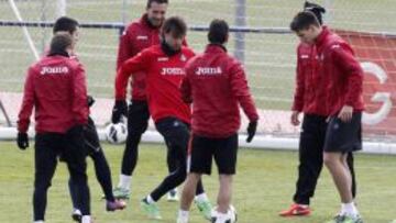 Valera entrenando con el Getafe.