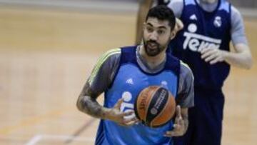Augusto Lima, en el entrenamiento de este miércoles.