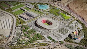 Vista aérea de cómo quedará la zona de la Ciudad del Deporte alrededor del Cívitas Metropolitano. 