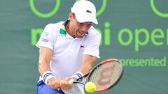 Roberto Bautista en su encuentro ante Sam Querrey en tercera ronda del Masters 1.000 de Miami.