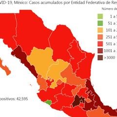 Mapa y casos de coronavirus en México por estados hoy 15 de mayo