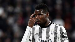 FILE PHOTO: Soccer Football - Europa League - Semi Final - First Leg - Juventus v Sevilla - Allianz Stadium, Turin, Italy - May 11, 2023 Juventus' Paul Pogba reacts REUTERS/Massimo Pinca/File Photo