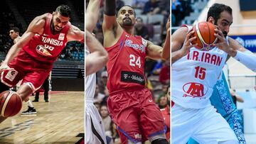 Salah Mejri (T&uacute;nez), Gian Clavell (Puerto Rico) y Hamed Haddadi (Ir&aacute;n).