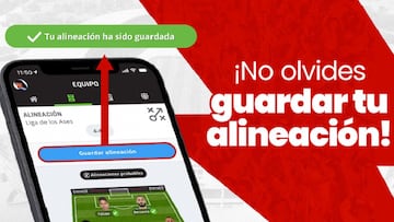 ¡Acuérdate de guardar tu alineación en Biwenger!