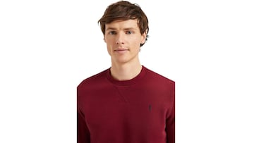 Sudadera bsica de Polo Club de color burdeos para hombre