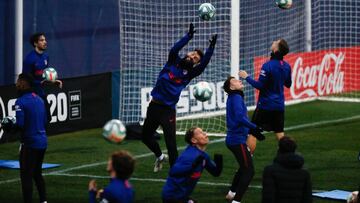 Felipe, durante el entrenamiento del Atl&eacute;tico. 