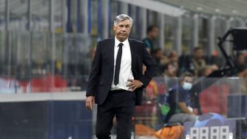 15/09/21 PARTIDO CHAMPIONS LEAGUE FASE DE GRUPOS GRUPO D ESTADIO SAN SIRO INTER DE MILAN - REAL MADRID CARLO ANCELOTTI ENTRENADOR