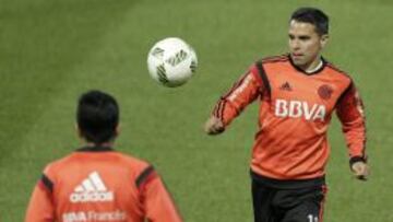 Saviola, en un entrenamiento de River.