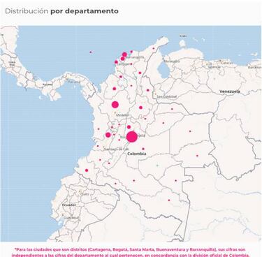 Mapa de casos y muertes por coronavirus por departamentos en Colombia: hoy, 29 de agosto