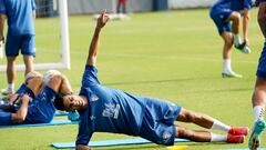 Juanfran Moreno, en un entrenamiento.