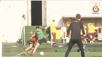 Falcao y su enganche en última práctica del Galata