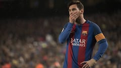 Messi, en un momento del partido ante la Real.