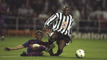 Faustino Asprilla fue una de las figuras frente al Barcelona