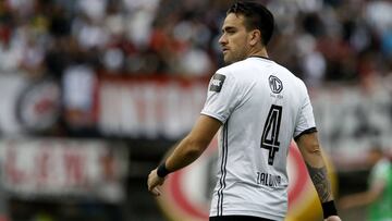 Futbol, Audax Italiano vs Colo Colo Fecha 27, campeonato Nacional 2018 El jugador de Colo Colo Matias Zaldivia es fotografiado durante el partido de primera division contra Audax Italiano disputado en el estadio Bicentenario La Florida de Santigo de Chile. 28/10/2018 Andres Pina/Photosport Football, Audax Italiano vs Colo Colo 27th date, National Championship 2018 Colo Colo's player Matias Zaldivia is pictured during the first division football match against Audax Italiano held at the Bicentenario La Florida stadium in Santiago, Chile. 28/10/2018 Andres Pina/Photosport