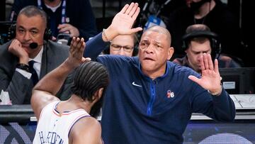 The Philadelphia 76ers swept the Brooklyn Nets 4-0 in the first round of the NBA Playoffs and Sixers coach Doc Rivers mistakenly thought it was his first.