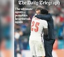 El abrazo entre Southgate y Saka, protagonista de las portadas británicas