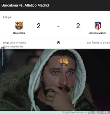 Los memes del empate del Barça ante el Atleti
