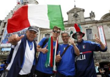 La afición italiana se prepara para enfrentarse a España