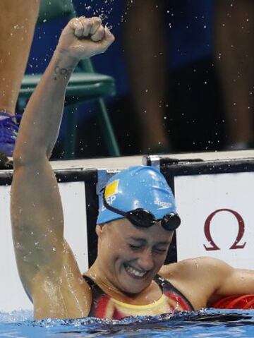 Así celebró su oro en los 200m mariposa de Río.