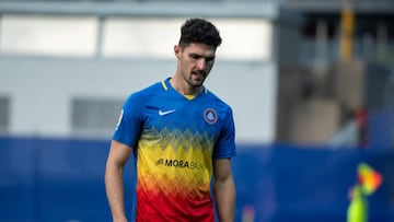 Christos Albanis of FC Andorra during the during the LaLiga Smartbank match between FC Andorra v Real Oviedo at Estadi Nacional on January 7 . (Photo by Martin Silva Cosentino/NurPhoto via Getty Images)