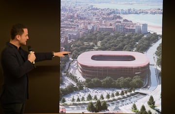 El arquitecto Fernando Sordo, en la presentación de la reforma de El Molinón, rechazada por el ayuntamiento.