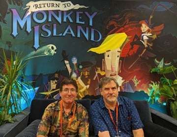 Dave Grossman (izquierda) y Ron Gilbert (derecha). Fotografía obtenida de una entrevista en Seattle en PAX West 2022.