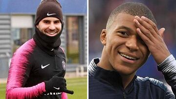 Im&aacute;genes de los futbolistas Jes&eacute; Rodr&iacute;guez y Kylian Mbapp&eacute;.