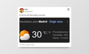 El techo del Bernabéu, protagonista de los memes de Primera