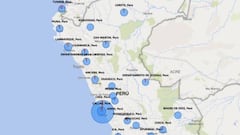 Mapa de casos por coronavirus por departamento en Perú: hoy, 26 de abril