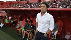 Rubi, entrenador del Almeria, durante el partido contra Las Palmas.