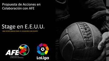 LaLiga ofrece a AFE un 'stage' en EE UU para jugadores sin equipo