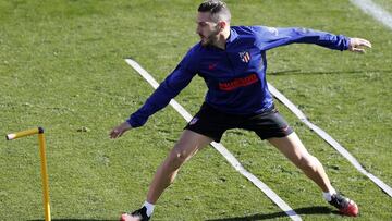 Koke, en un entrenamiento del Atlético.