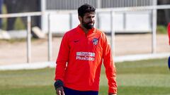 Diego Costa en el entrenamiento. 