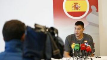 Willy Hernangómez, en la rueda de prensa de este martes.