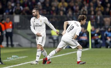 Dani Carvajal, lesionado, fue sustituido por Odriozola.