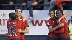 Osasuna celebra su gol.