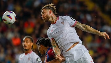 Sergio Ramos, ante el Barça.