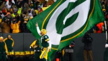 Brett Favre en Lambeau Field, casa de los Green Bay Packers.