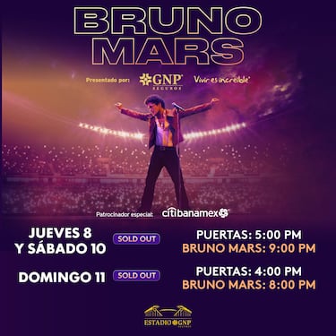 Bruno Mars en el Estadio GNP Seguros: setlist, horarios, rutas y cómo llegar a los conciertos