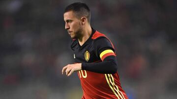 Hazard, durante el último partido con Bélgica.