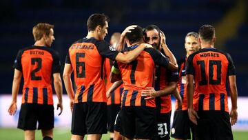 Celebraci&oacute;n del primer gol del Shakhtar.