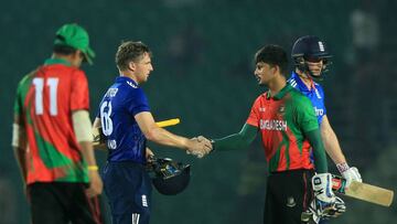 England captain Jos Buttler and BCB XI captain Nurul Hasan. 