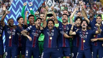 El PSG celebra la Supercopa de Europa conseguida hace unos días ante el Tottenham.