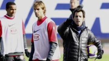 Quique en un entrenamiento