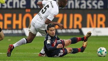 James Rodr&iacute;guez fue titular ante Eintracht en la victoria 1-0