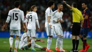 Ramos, expulsado ante el Barça.
