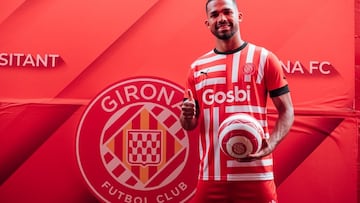 Yangel Herrera durante su presentación con el Girona.