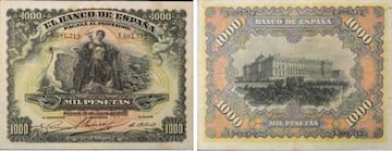 Billete de 1.000 pesetas emitido en 1907.